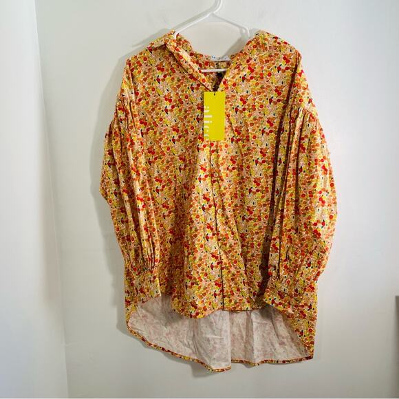 NWT Alice Nashville Sophie Tiny Orange Yellow Floral
Button Down Shirt One Size - Picture 1 of 11